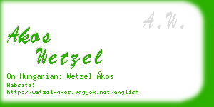 akos wetzel business card